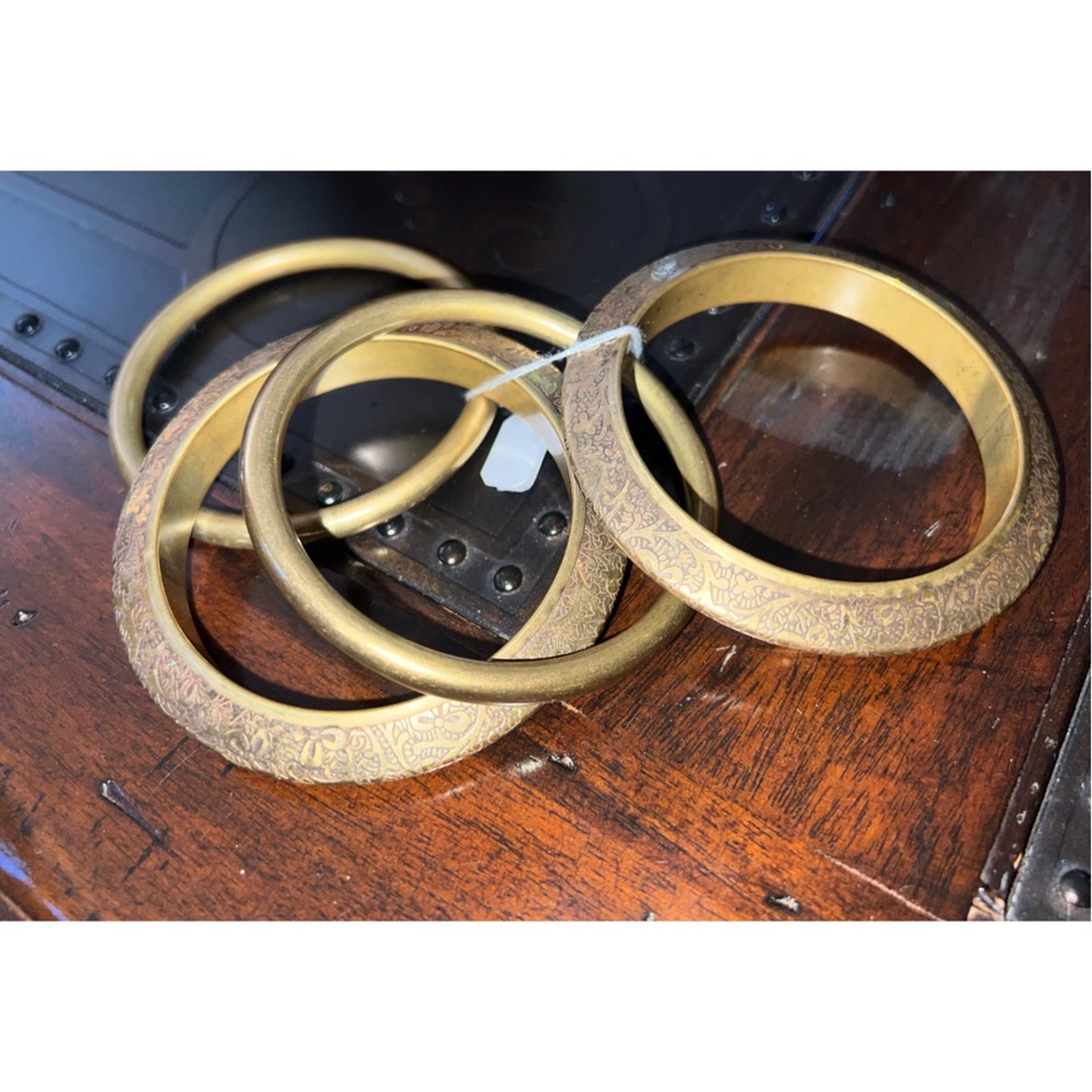 4 Gold Bangles Bundle - image 3